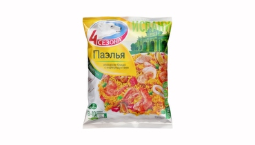 Изображение товара Паэлья 4 Сезона Испанское блюдо с морепродуктами быстрозамороженная 600 г