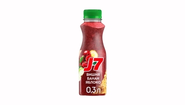 Изображение товара Смузи J7 Банан-Яблоко-Вишня полезный перекус со злаками 300 мл