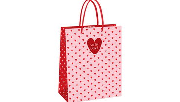 Изображение товара Пакет подарочный Meshu Heart pattern 26х32х12 см матовая ламинация