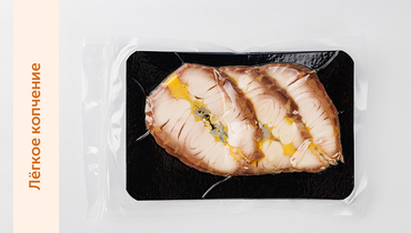 Изображение товара Горячекопчёный осетр 100 г - деликатес из натуральной рыбы высшего качества