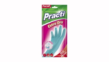 Изображение товара Перчатки резиновые Paclan Practi Extra Dry с флокированным покрытием размер L