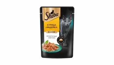 Изображение товара Корм влажный для взрослых кошек Sheba курица и индейка в соусе 75 г