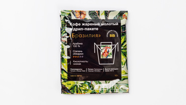Изображение товара Кофе жареный молотый в дрип-пакете "Бразилия", 1 шт