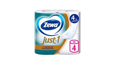 Изображение товара Бумага туалетная Zewa Just1 4-слойная 4 рулона