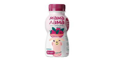 Изображение товара Питьевой йогурт Мама Лама Малина 200г 2,5% для детей натуральный