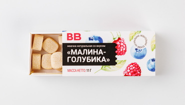 Изображение товара Жвачка натуральная со вкусом "Малина-голубика"