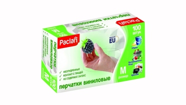Изображение товара Перчатки виниловые Paclan размер M - 100 шт