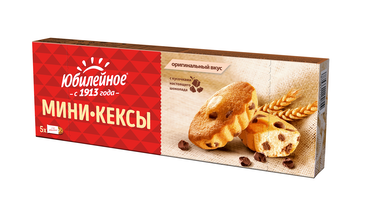 Изображение товара Мини-кексы Юбилейное с кусочками молочного шоколада 140 г