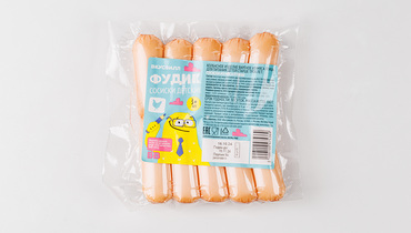 Изображение товара Сосиски из мяса птицы ВкусВилл для детей от 3 лет, 180 г