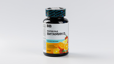 Изображение товара ВкусВилл Витамин D3 1000 МЕ мармелад 90 шт с фруктовым вкусом