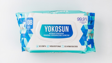 Изображение товара Салфетки влажные гигиенические антибактериальные YokoSun,108 шт