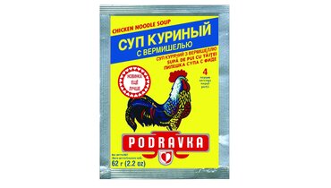 Изображение товара Пустой курс куриный суп с вермишелью PODRAVKA 62 г быстрорастворимый концентрат для варки