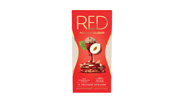 Изображение товара Шоколад молочный Red Delight с пониженной калорийностью с фундуком 70 г