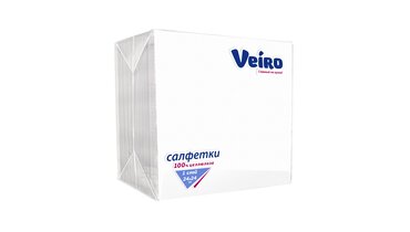 Изображение товара Салфетки бумажные Veiro белые 1-слойные 100 шт