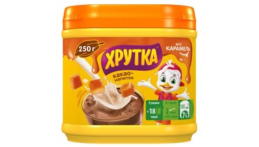 Изображение товара Какао-напиток Хрутка быстрорастворимый со вкусом карамели 250 г