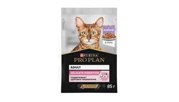 Изображение товара Корм PRO PLAN® паучи для взрослых кошек с чувствительным пищеварением, с индейкой в соусе, DELICATE DIGESTION