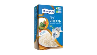 Изображение товара Рис Мистраль Янтарь пропаренный 5х80 г