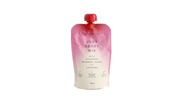Изображение товара Пюре фруктовое Nutrino Lab Яблоко клубника малина банан c добавлением овсянки и льна 180 г