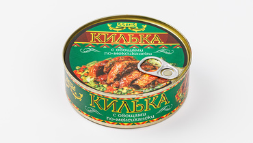 Изображение товара Килька каспийская нераздел. обжаренная с овощами в томатном соусе "По-мексикански", 240 г