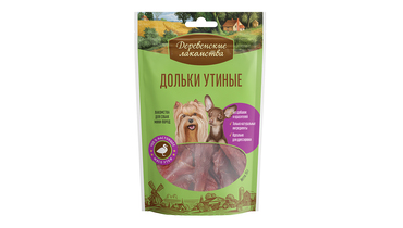 Изображение товара Лакомства Деревенские лакомства Дольки утиные для собак мини-пород 55 г