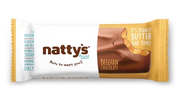 Изображение товара Шоколадный батончик Nattys&Go Peanut с арахисовой пастой покрытый молочным шоколадом 45 г