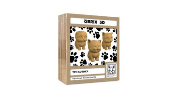 Изображение товара Конструктор детский QBRIX 3D Три котика картонный