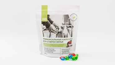 Изображение товара Гипоаллергенные водорастворимые капсулы для стирки ВкусВилл, 20 шт