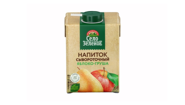 Изображение товара Напиток сывороточный Село Зеленое с соком яблоко-груша стерилизованный 500 мл
