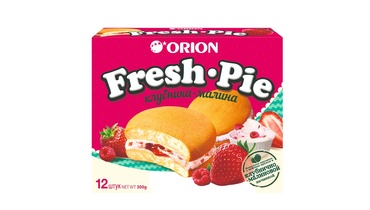 Изображение товара Пирожное бисквитное Orion Fresh Pie с клубнично-малиновой начинкой 300 г