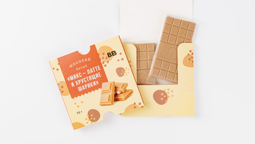 Изображение товара Белый шоколад Микс латте и хрустящие шарики 50 г от ВкусВилл