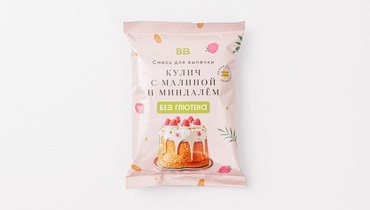 Изображение товара Смесь для выпечки без глютена "Кулич с малиной и миндалем"
