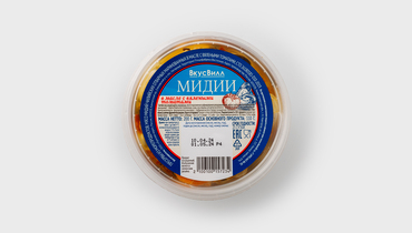 Изображение товара Мидии в масле с вялеными томатами, 200 г