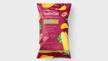 Изображение товара Чипсы картофельные "Сыр пармезан с чесноком и зеленью"