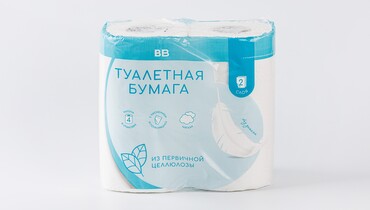 Изображение товара Бумага туалетная 2 слоя белая, 4 рулона