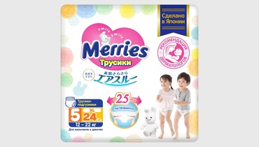 Изображение товара Подгузники-трусики Merries XL 12-22 кг 24 шт дышащие защитные