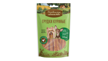 Изображение товара Лакомства Деревенские лакомства Грудки куриные для собак мини-пород 55 г