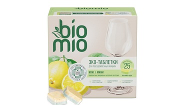Изображение товара Таблетки для посудомоечной машины BioMio Bio-tabs mini бергамот и юдзу 25 шт