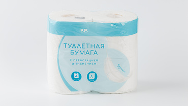 Изображение товара Бумага туалетная 3 слоя белая, 4 рулона