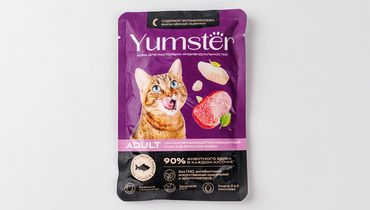 Изображение товара Корм влажный для взрослых кошек с рыбой в соусе Yumster, 85 г