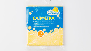 Изображение товара Салфетки вискозные Чисто Солнышко 3 шт.