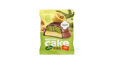 Изображение товара Десерт протеиновый глазированный Fit Kit Кейк со вкусом Фисташковая кунафа 50 г