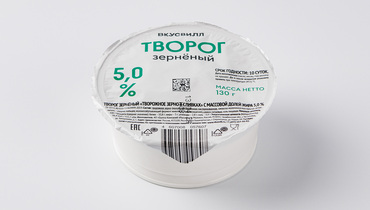 Изображение товара Творог зерненый 5%, 130 г