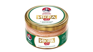 Изображение товара Деликатесная икра с копченым лососем Санта Бремор 180 г натуральный продукт