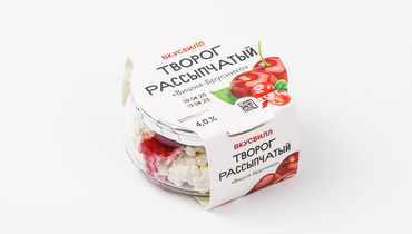 Изображение товара Творог рассыпчатый "Вишня-брусника" 4%