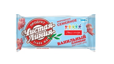 Изображение товара Мороженое Чистая линия Семейное пломбир ванильный 200 г