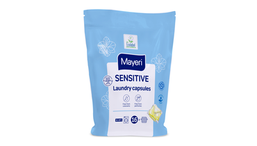 Изображение товара Капсулы для стирки белья Mayeri Sensitive ЭКО в пакете 16 шт