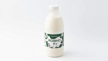 Изображение товара Молоко 6% в бутылке 900 мл ВкусВилл натуральное цельное с сливками