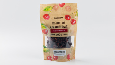 Изображение товара Сушёная вишня без косточек ВкусВилл 100 г — полезный натуральный сладкий продукт