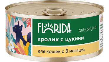 Изображение товара FLORIDA консервы Для кошек Кролик с цукини 100г