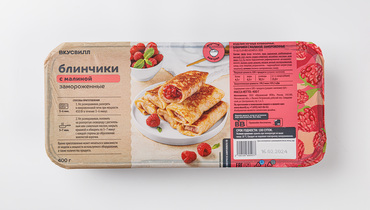 Изображение товара Блинчики с малиной ВкусВилл 400 г быстрый завтрак из России